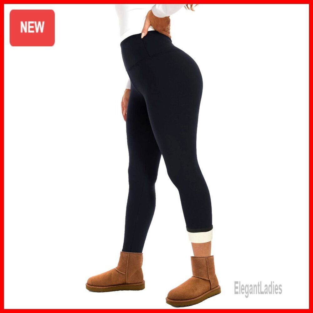 Thick Fleece Lined Thermal Leggings High Waisted Tummy Control Yoga Pants